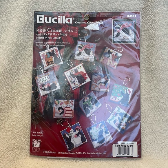 Penguin Crewel & Christmas Ornaments Cross Stitch - Monarch Bucilla Sunset - Picture 6 of 7
